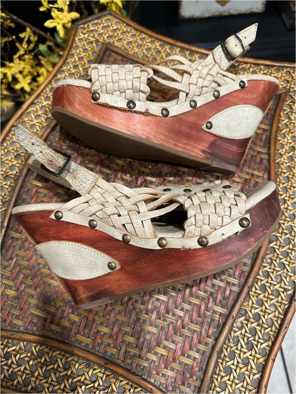 Bed|Stü “Liberty” Wooden Platform Wedge Sandal Size 7